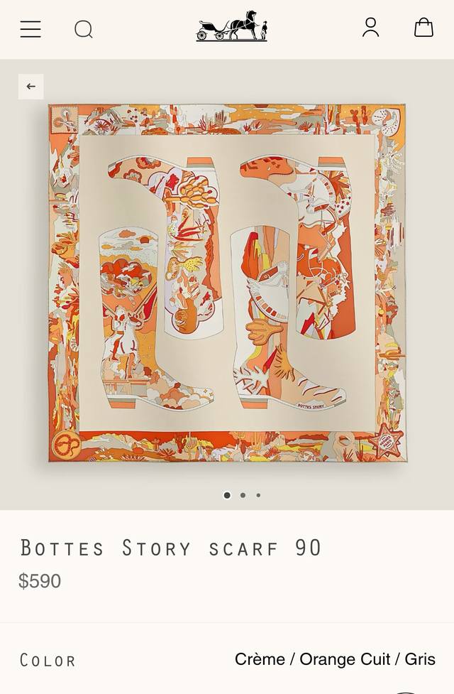 shms2509 18 Momme Double-Sided 90X90Cm Twill Silk The Story Of Herm