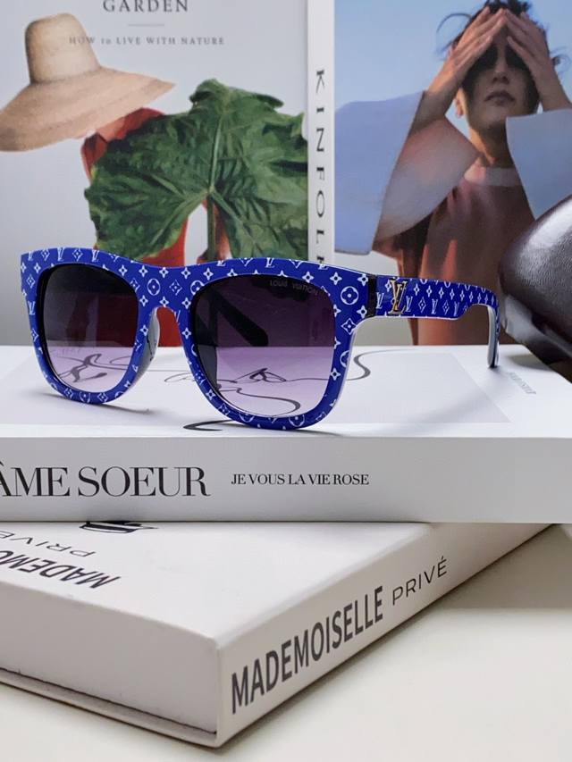 lv Louis Vuitton 2025 New L-Shaped Large Frame Glasses For Women Uv Protectio