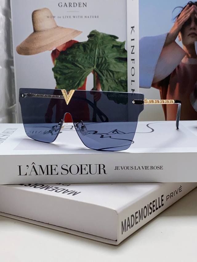 lv Louis Vuitton New Product Full-Printed Letters One-Piece Sunglasses For Wo