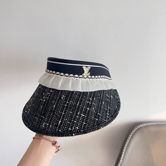 Special Dust Bag Lv Louis Vuitton 2025 New Tweed Stitching Holiday Style Sun Hat