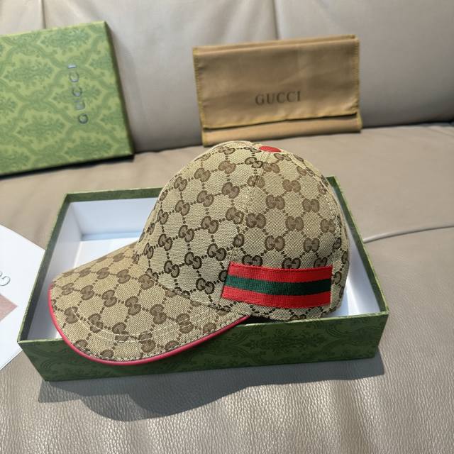 With Box Bag Gucci New Original Baseball Cap Three-Color Ribbon 1:1 Mold Customi