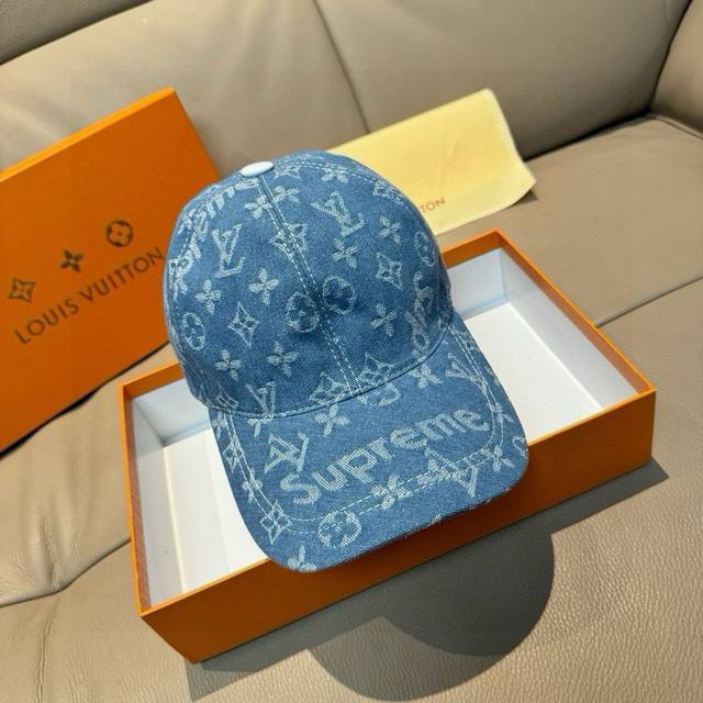 With Box Bag Lv*Supreme Cooperation Hot Version Original Baseball Cap 1:1 Mold C