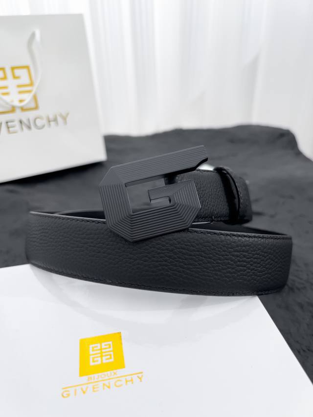 Givenchy Inch 3 Width 3.5Cm Top Grade Goods Latest Style Double-Sided Lychee Gra