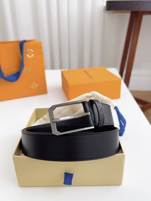 lv Width 3.5 High Quality Product Double-Sided Top Layer Calfskin Material Re