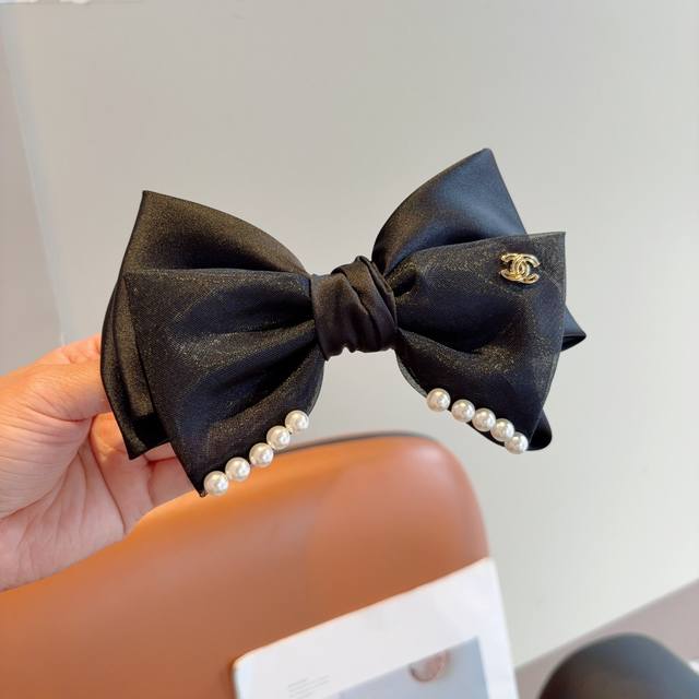 With Packaging Chanel Chanel Star Style Bow Pearl Hairpin Slingshot Clip Interne