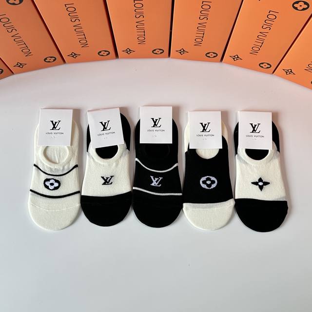 Special Counter Packaging Lv Louis Vuitton New Boat Socks Invisible Socks Pile S