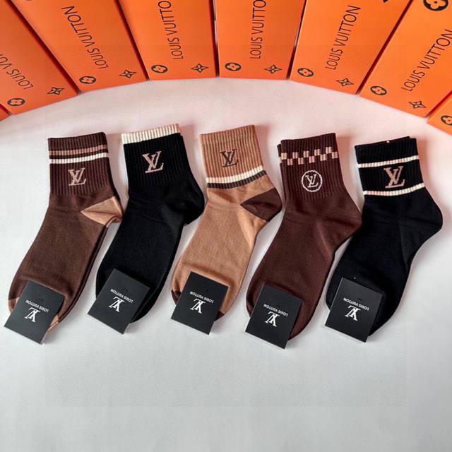 Special Counter Packaging Lv Louis Vuitton New Mid-Length Tube Stacked Socks, Fi