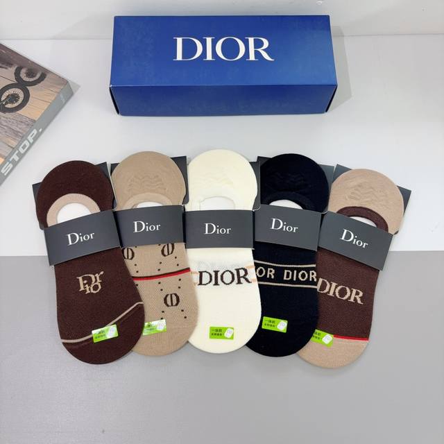With Packaging 5 Pairs Per Box Dior Dior Bamboo Cotton Material Socks Trendy Mus