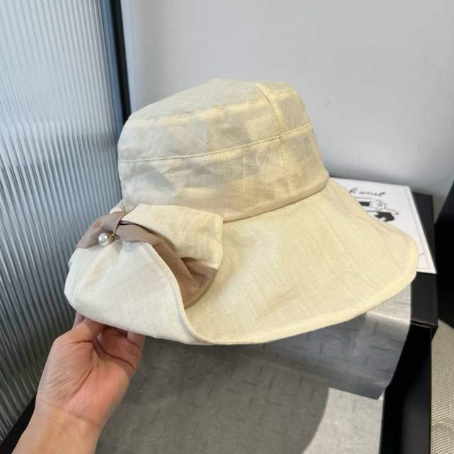 chanel Chanel Silk Sun Hat Celebrity Style Fisherman Hat Head Circumference 5