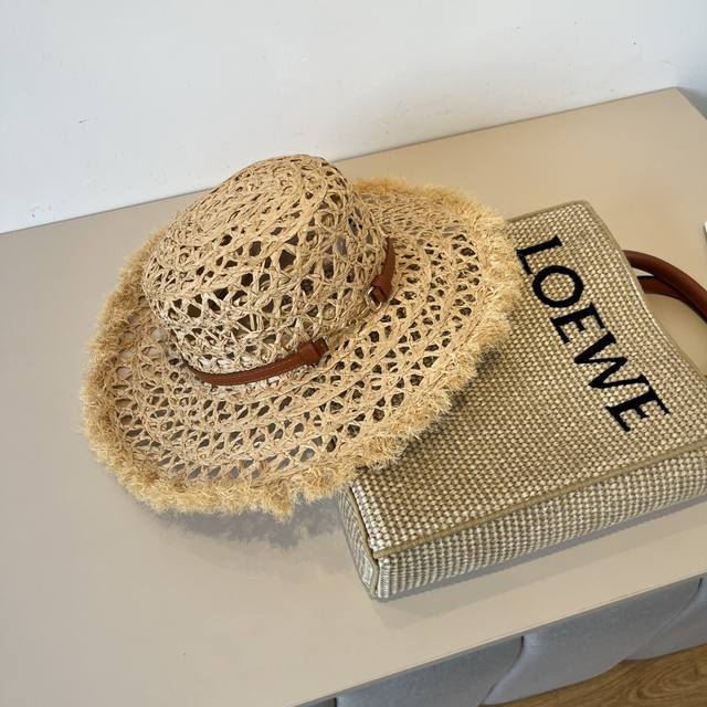 gucci Gucci New Raffia Hat Head Circumference 57Cm