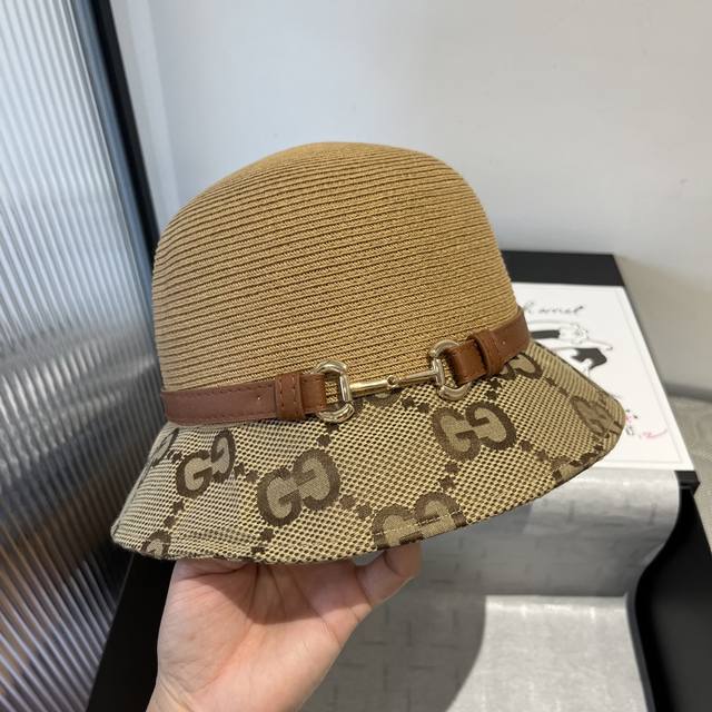 gucci Gucci Belt Style Straw Hat Thin Straw Hat Easy To Carry High-End Custom