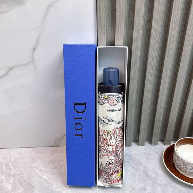 Dior Tri-Fold Sunscreen Umbrella 2580 New Summer Fully Automatic Folding Sunny U