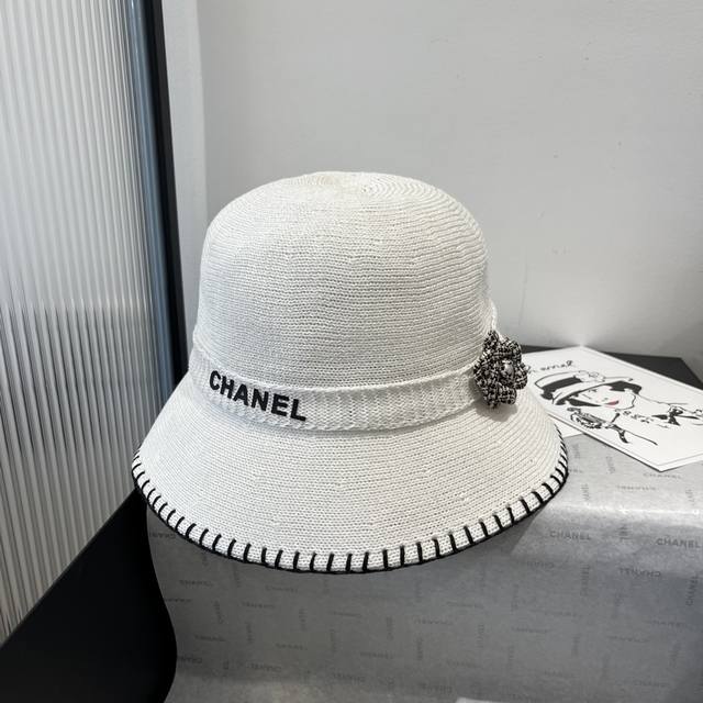 chanel Chanel Bucket Hat Knitted Hand-Grabbed Hat Head Circumference 57Cm