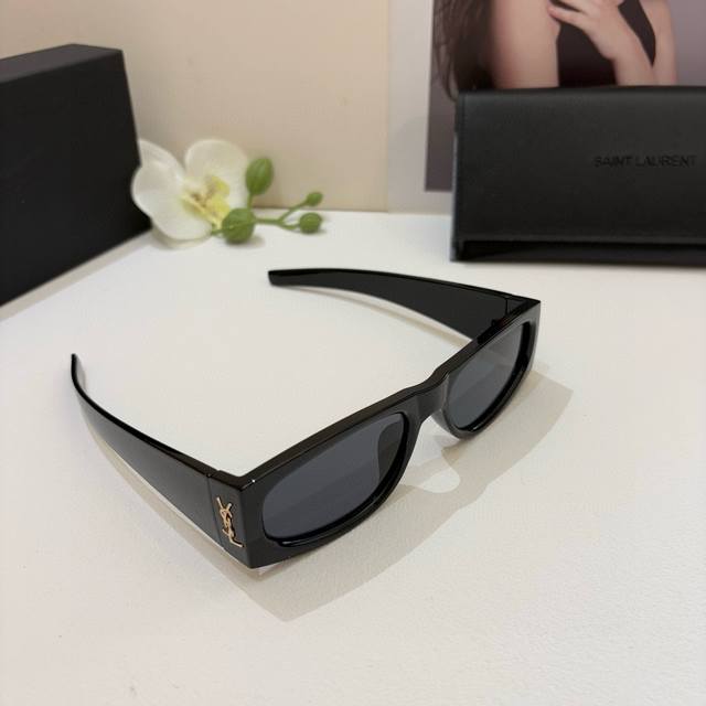 ysl Yves Saint Laurent's New Square Frame Sunglasses With Metal Label Are Ver