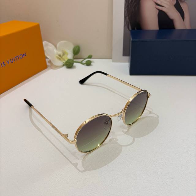lv Louis Vuitton Korean Version Of Metal Round Men's And Women's Sunglasses O