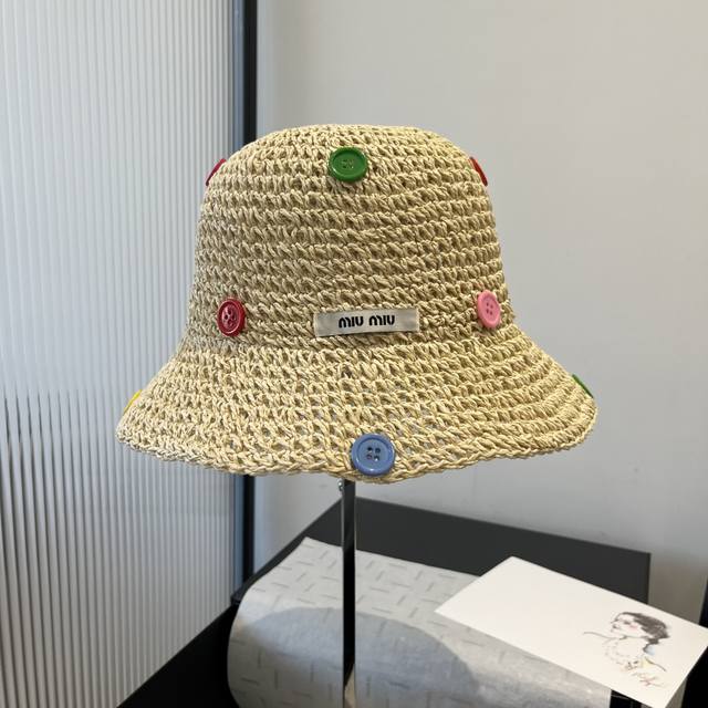 miumiu Miu Miu New Hand-Crocheted Straw Hat Sun Hat Head Circumference 57Cm