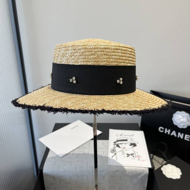 miumiu Miu Miu New Straw Flat Top Hat Head Circumference 57Cm