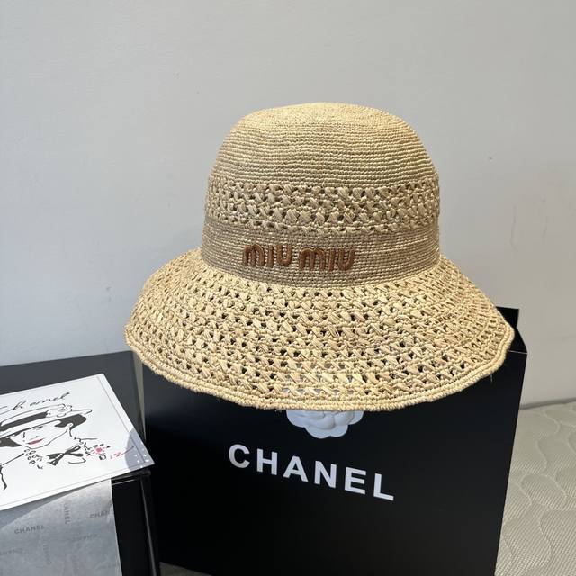 miumiu Miu Miu's New Raffia Straw Hat Is Hand-Woven And Has A Very Small Outp