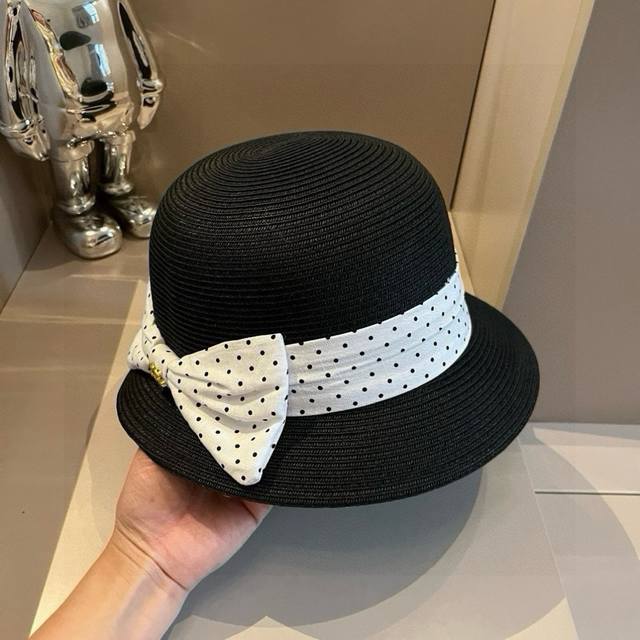chanel Chanel Straw Hat Celebrity Style Small Round Hat High-End Custom Head