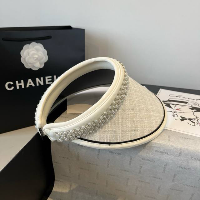 chanel Chanel Pearl Headband Sun Hat