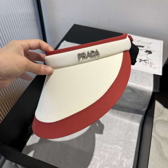 prada Prada New Hollow Top Headband Sun Hat Adjustable Head Circumference 57C