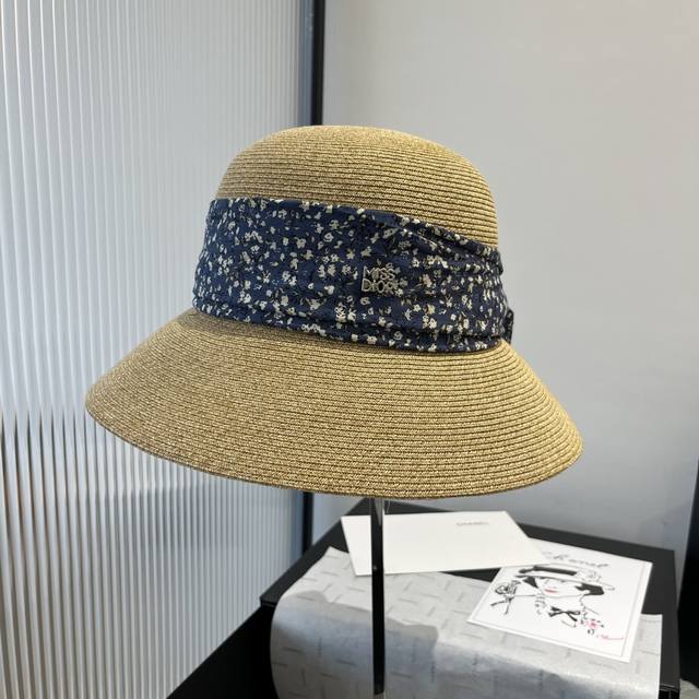 dior Dior New Straw Hat Sunshade Beach Straw Hat Head Circumference 57Cm
