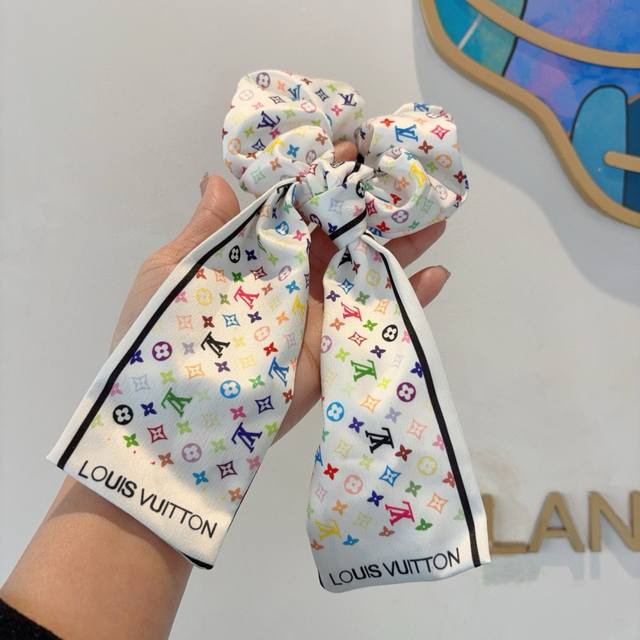 With Packaging Lv Louis Vuitton Classic Letter Ribbon Ponytail Hair Ring Butterf