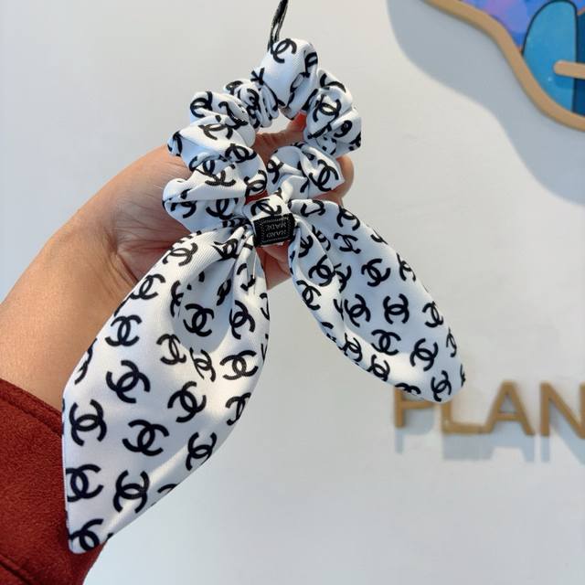 With Packaging Chanel Letter Ribbon Ponytail Hair Ring Butterfly Colon Ring High