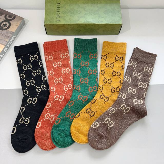 With Packaging 5 Pairs Per Box Gucci Gucci Ins Super Hot Stockings Pure Cotton F