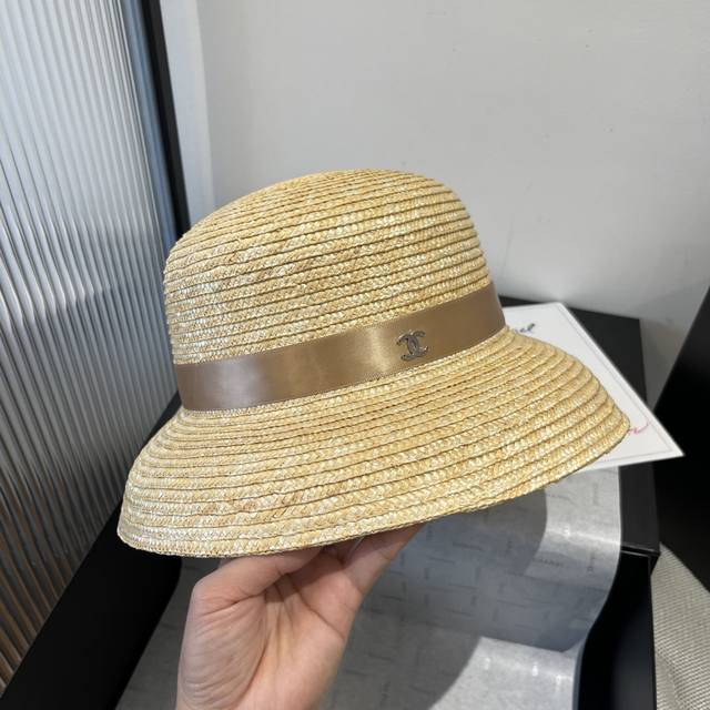 chanel Chanel Straw Hat Lantern Hat Head Circumference 57Cm