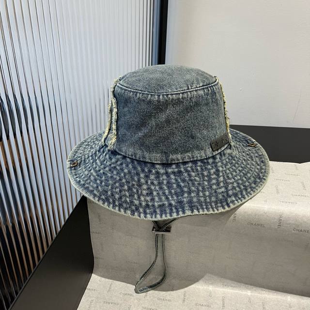 lv Louis Vuitton Denim Bucket Hat Head Circumference 57Cm
