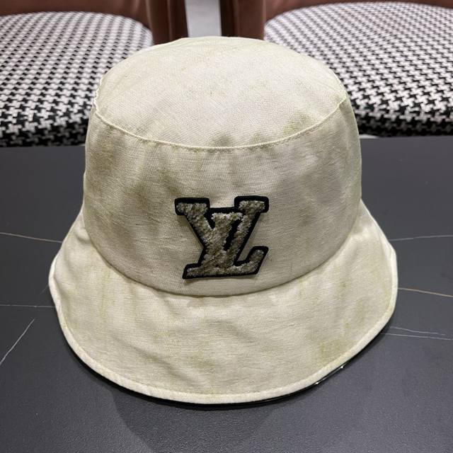 lv Louis Vuitton Fisherman Hat Female Summer Fashion Tie-Dye Bucket Hat Outdo
