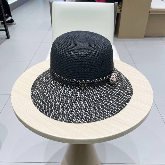 chanel Chanel French Hat Women's Summer Large Brim Sun Hat Seaside Vacation B