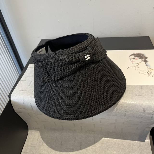 chanel Chanel Bow Hollow Top Sun Hat Adjustable