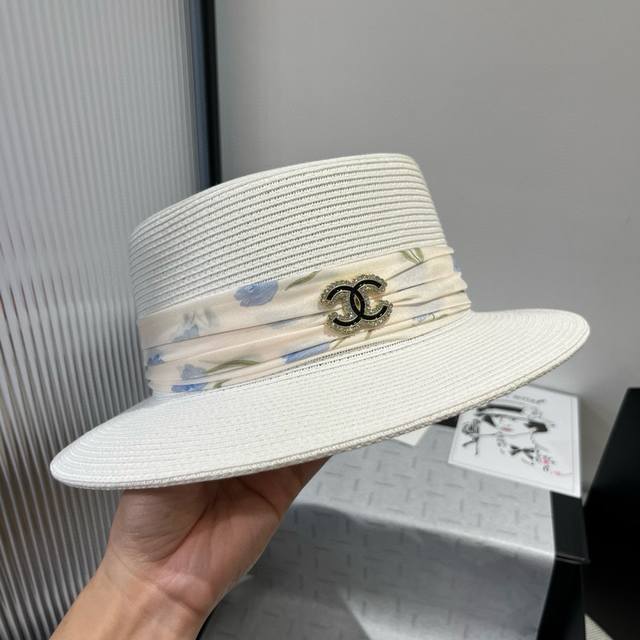 chanel Chanel Flat Top Hat Head Circumference 57Cm
