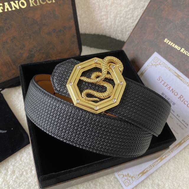 stefano Ricci New Top Quality Boutique Classic Eagle Head Steel Buckle Bottom