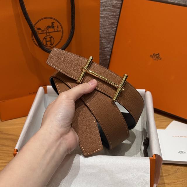 h D Ancre Belt Buckle & Double-Sided Leather Belt The Belt Is Original And Ex