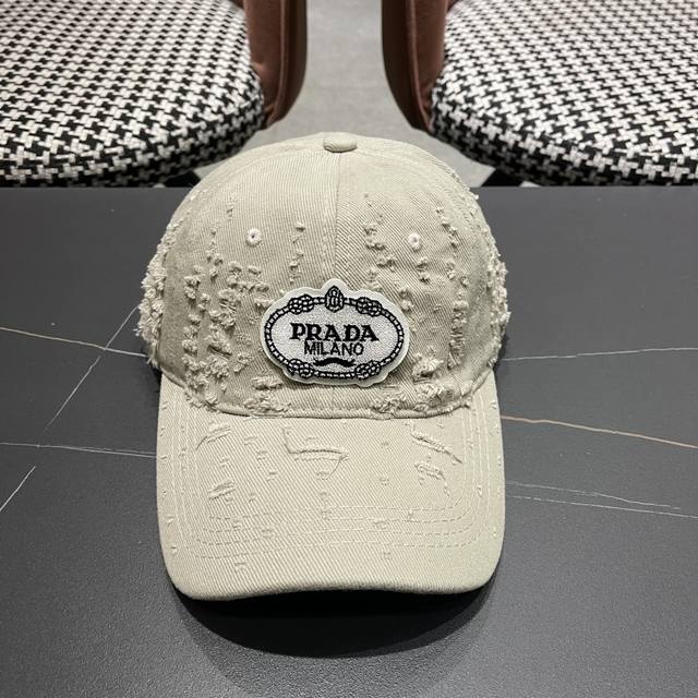 prada Prada's New Style Baseball Cap With Small Holes, Fashionable And Trendy