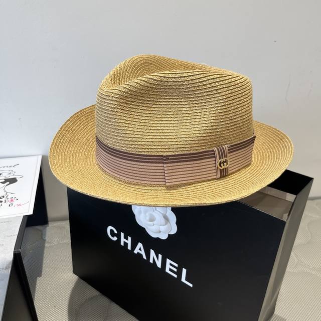 gucci Gucci New Flat Top Hat Sun Hat Head Circumference 57Cm