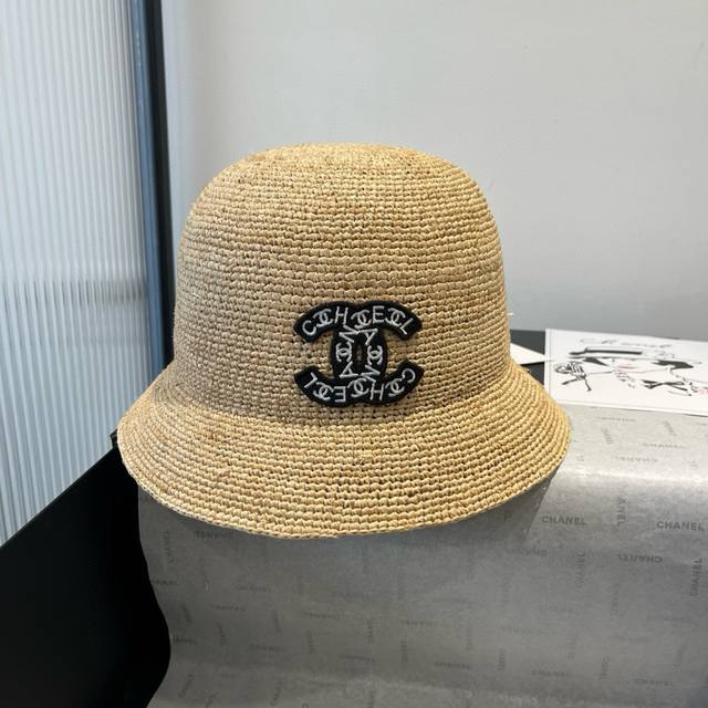 chanel Chanel New Raffia Straw Hat Pure Hand Hook Straw Hat Foldable Travel E