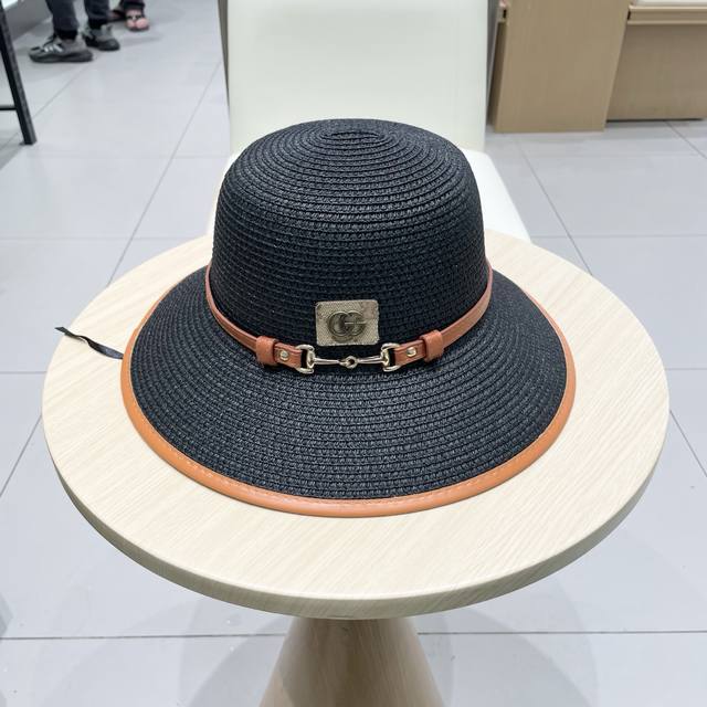 gucci Gucci New Round Hat Sun Hat Anti-Ultraviolet Brim Head Circumference 57