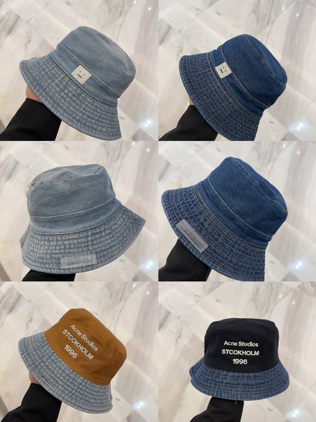 acne Smiley Face Trendy Small Square Smiley Face Fisherman Hat For Men And Wo