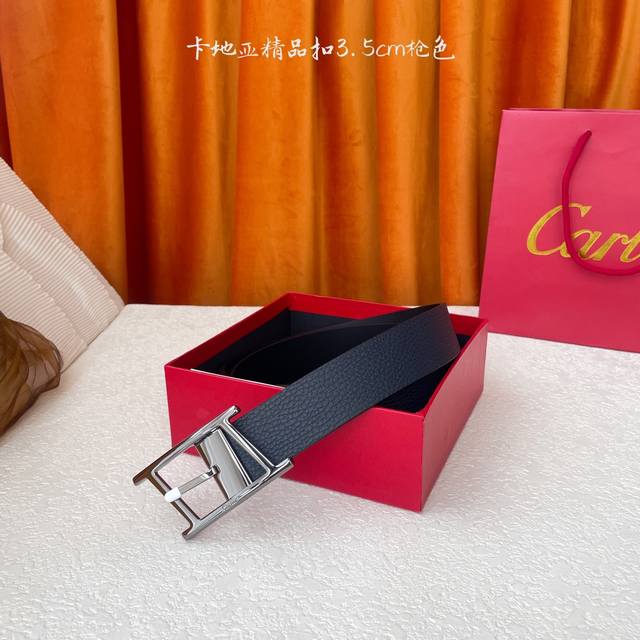 Cartier Italy Double-Sided Imported Cowhide With Fine Copper Buckle. Real Materi