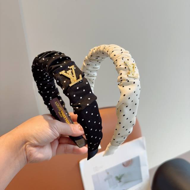 With Packaging Lv Louis Vuitton Classic New Polka Dot Headband Fashionable And C
