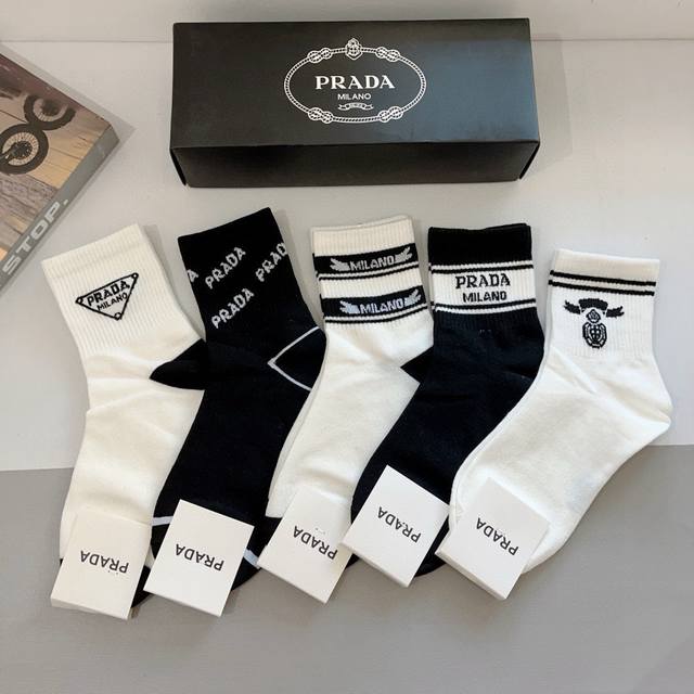 With Packaging Prada Prada's New European And American Inverted Triangle Logo Tr