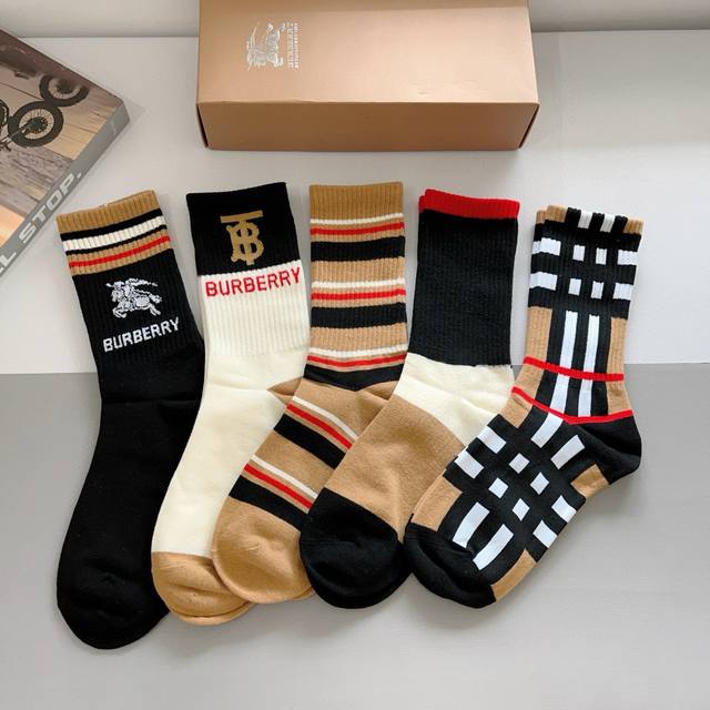With Packaging 5 Pairs In A Box Burberry Burberry Super Popular Small Single Pro