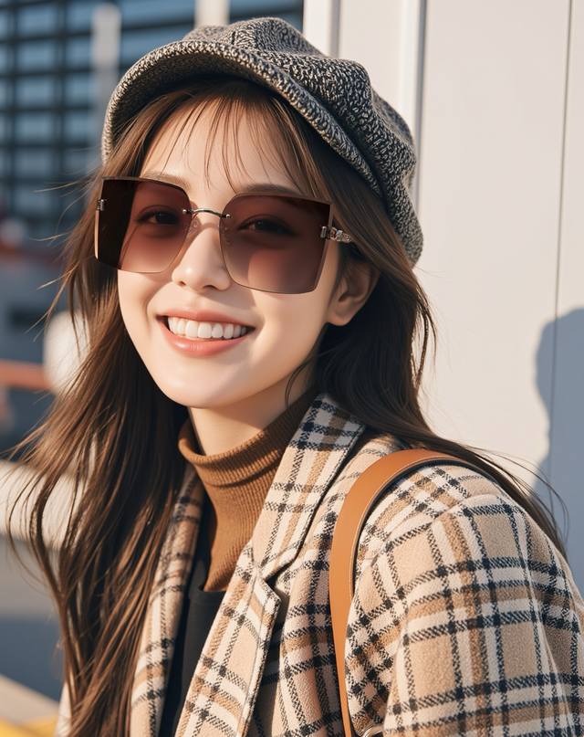 Nylon Series Lv Large Frame Sunglasses. Classic Square Frame Design. Suitable Fo