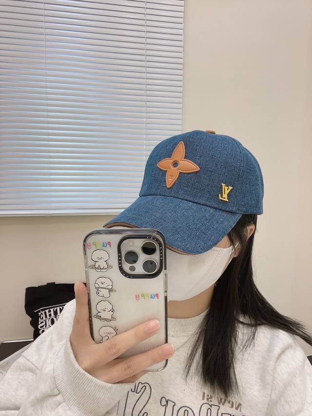 With Dust Bag Lv Louis Vuitton Original Baseball Cap Washed Denim Counter 1:1 Mo