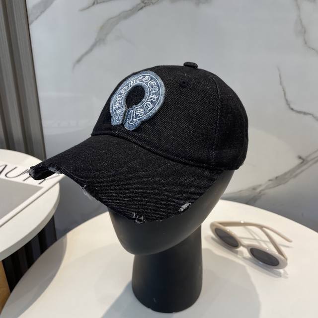 Chrome Hearts New High-Quality Washed Denim Baseball Cap High-End Customized Ver