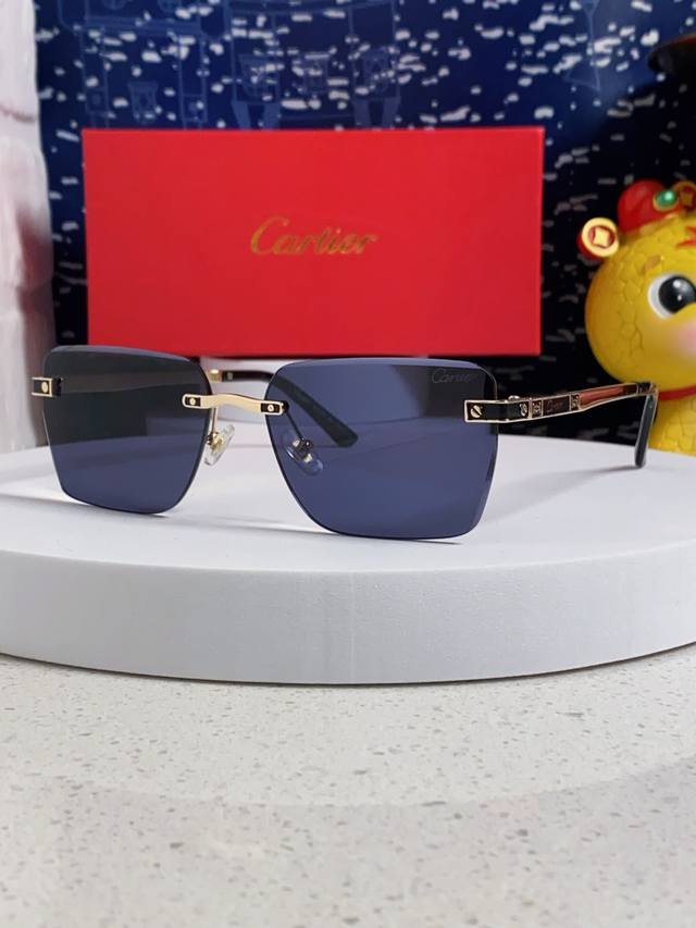 carter Cartier 2025 New Style Frameless Fashion Sunglasses Men's European And